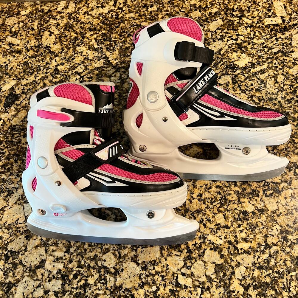 Lake Placid Adjustable Ice Skates Sizes 2 - 5 Model LP103G Pink Girls